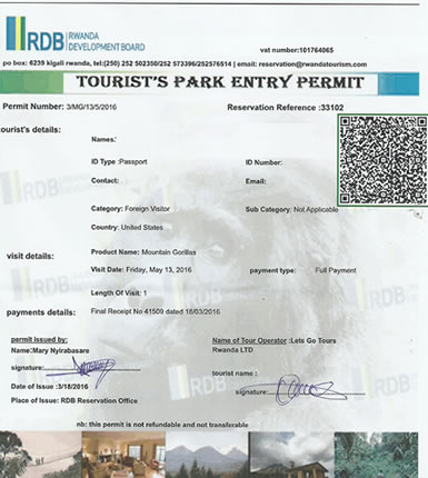 2022 Gorilla trekking permits in Volcanoes national park Rwanda